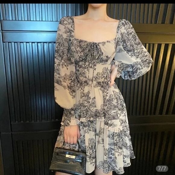 BLACK FRENCH ELEGANT EUROPEAN DRESS - Picture 4 of 10